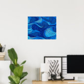 Poster Abstract Blue Turquoise Ocean Water Waves | (Bureau à domicile)