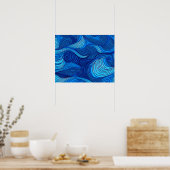 Poster Abstract Blue Turquoise Ocean Water Waves | (Cuisine)