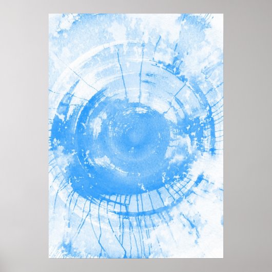 Poster Abstract blue watercolor background, texture. (Devant)
