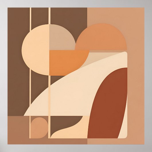 Poster Abstract Boho Geometric Terracotta Modern  (Devant)