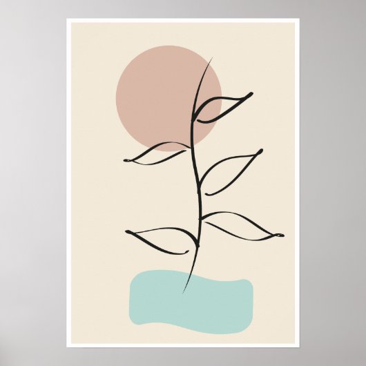 Poster Abstract Botanical Wall Art – Minimal Line Art (Devant)