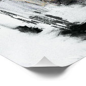 Poster Abstract Brushstroke Texture – Black White & Gold (Coin)