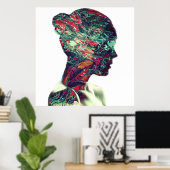 Poster Abstract Classic Art Painting Woman (Bureau à domicile)