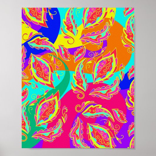 Poster abstract,color,pattern, indian,mandala,pink (Devant)