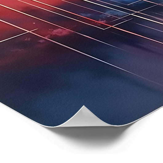 Poster Abstract Coral and Blue Geometric Art (Coin)