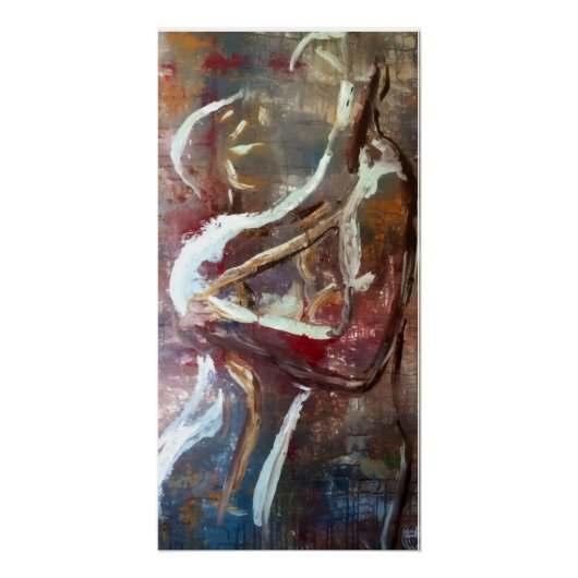 Poster abstract couples embrace (Devant)
