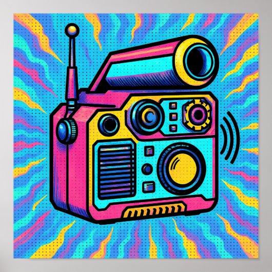 Poster Abstract Digital Pattern Glitch Pop Wallpaper (Devant)