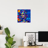 Poster Abstract Diva - Modern Retro Geometric Pop Art (Bureau à domicile)