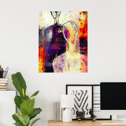 Poster Abstract Expressionist: Bold Emotion Series (Bureau à domicile)