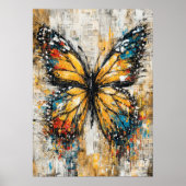 Poster Abstract Expressionist Butterfly Painting Colorful (Devant)