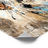 Poster Abstract Expressionist Starfish Painting Coastal (Coin)