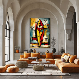 Poster Abstract Expressionist Surfboard – Symbolic Modern