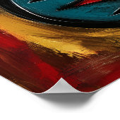 Poster Abstract Expressionist Ukulele – Symbolic Modern (Coin)