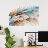 Poster Abstract Feather Flow – Soft Elegance (Bureau à domicile)