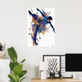 Poster Abstract Fluid Ink Ice Skater – Modern Motion Art (Bureau à domicile)