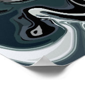 Poster Abstract Fluidity in Monochrome Swirls (Coin)