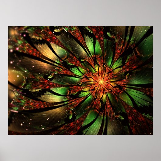 Poster Abstract fractal flower design. (Devant)