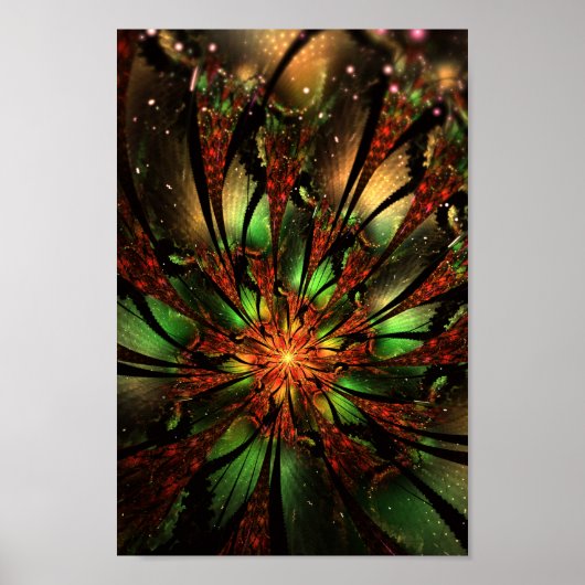 Poster Abstract fractal flower design (Devant)
