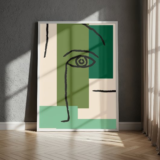 Poster Abstract Geometric Eye Line Art