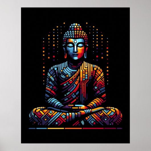 Poster Abstract Geometric Modern Art | Gautama Buddha (Devant)