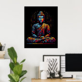 Poster Abstract Geometric Modern Art | Gautama Buddha (Bureau à domicile)