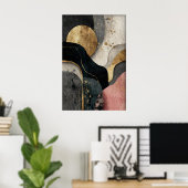 Poster Abstract Gold Minimalist Print, Boho Printable (Bureau à domicile)