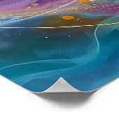 Poster Abstract Golden Lotus Floating Flowers (Coin)