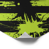 Poster Abstract Green and Black Paint Splatter (Coin)