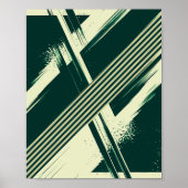 Poster Abstract Green Geometric Strikes (Devant)
