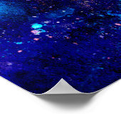 Poster Abstract hand-made texture. Marbling blue and oran (Coin)