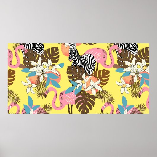 Poster Abstract hand painted seamless animal background. (Devant)