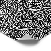 Poster Abstract Horse face Flowers Original ink Art (Coin)