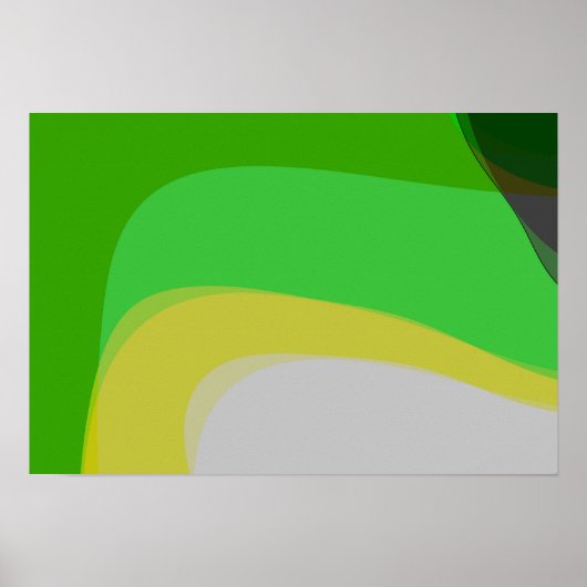 Poster Abstract In Green And Yellow 1004 (Devant)