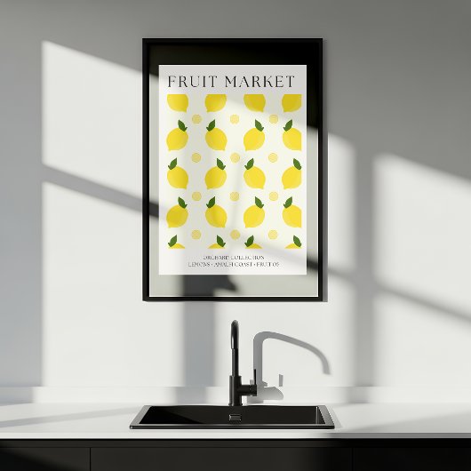 Poster Abstract Lemon Market Kitchen Print