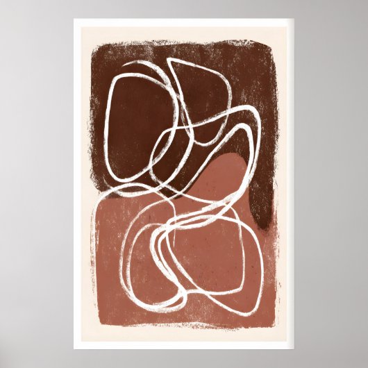 Poster Abstract Linework Print Overlapping Organic Shapes (Devant)