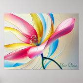Poster Abstract Magnolia Watercolor Bloom (Devant)