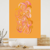 Poster Abstract Marble Swirl Art in Yellow (Cuisine)