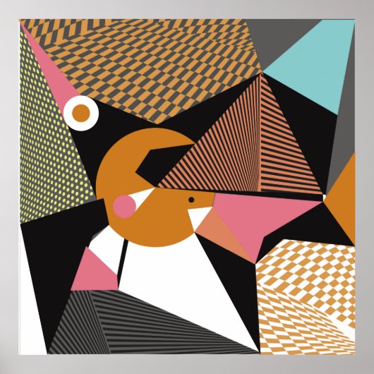 Poster Abstract modern triangles background pattern illus (Devant)