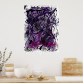 Poster Abstract Mystical Purple Brush Strokes Wall Art    (Cuisine)