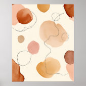 Poster Abstract Neutral Watercolor Wall Art Print, Modern (Devant)