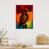 Poster Abstract Nightingale in Color Fields Expressionist (Cuisine)