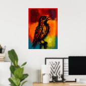 Poster Abstract Nightingale in Color Fields Expressionist (Bureau à domicile)