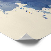 Poster Abstract Ocean Wave Liquid Art Blue Gold Fluid  (Coin)