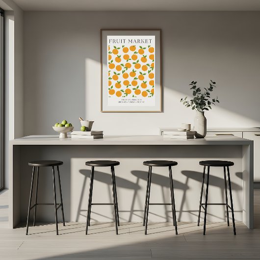 Poster Abstract Orange Market Kitchen Print