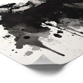 Poster Abstract Panda Wall Art – Black and White Ink (Coin)