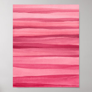 Poster Abstract Pink Watercolor Lines