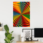 Poster: Abstract / Psychedelic Radiaalpatroon Poster (Thuiskantoor)