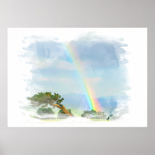 Poster *~* Abstract Rainbow Mountains Ocean Artsy  AR11
