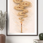 Poster abstract smoke art | matchstick illustration