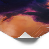 Poster Abstract Space Nebula Art - Colorful Cosmic (Coin)